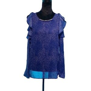 Michael Kors Cold Shoulder Long Sleeve Blouse - Size Medium